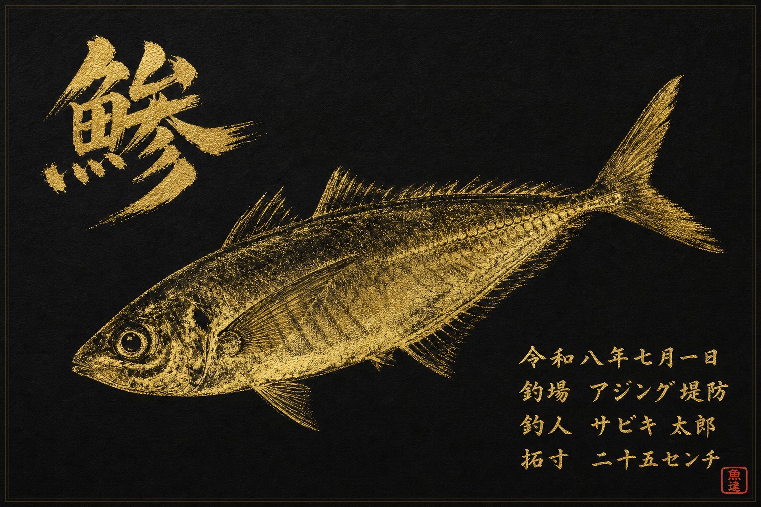 金拓スタイルの魚拓サンプル